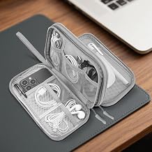 Regintric waterproof electronics organizer with clear mesh compartments